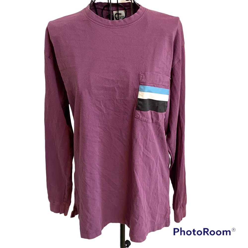 PINK Victoria’s Secret Oversized Front Pocket Long Sleeve Shirt Size S